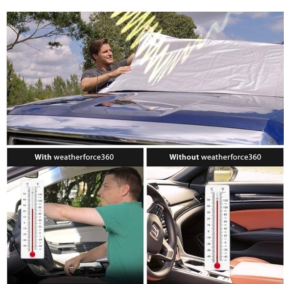 Bell + Howell Weather Force 360 Heavy Duty Reversible Heat Snow Windshield Cover - Picture 6 of 10